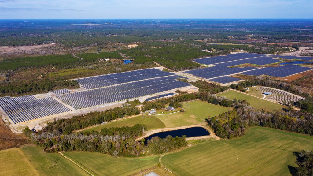 Solar panels from an Meta-supported solar project in Georgia