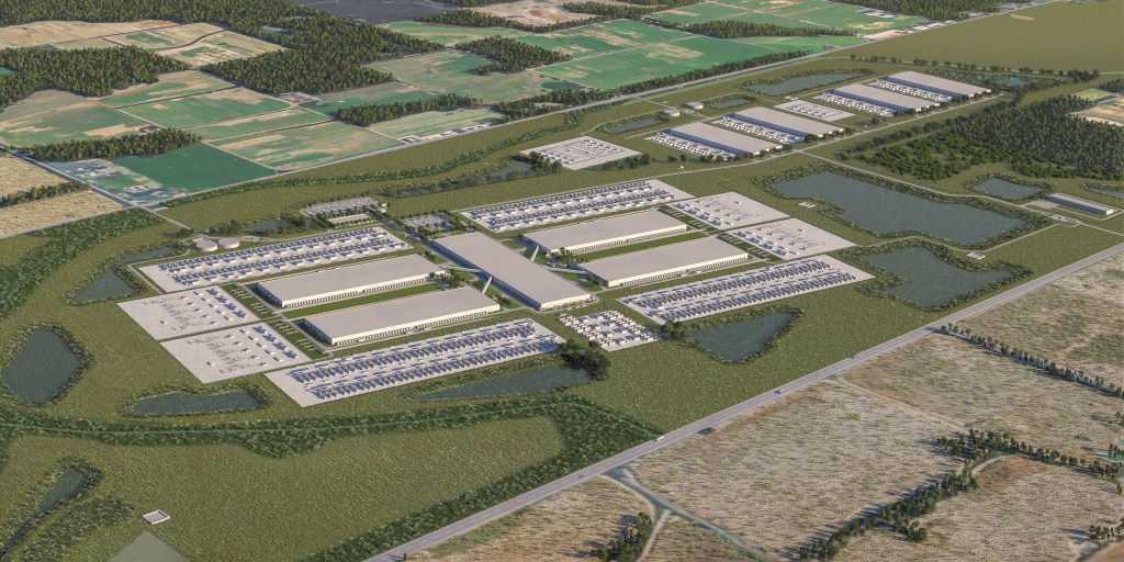 Rendering of Meta's Richland Parish Data Center