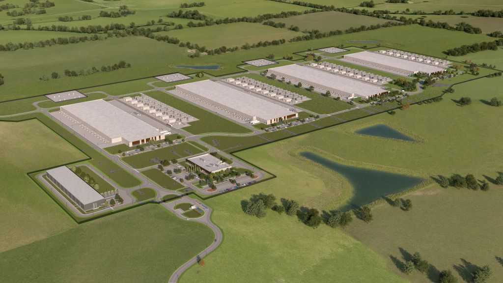 A rendering of the Montgomery Data Center in September 2025