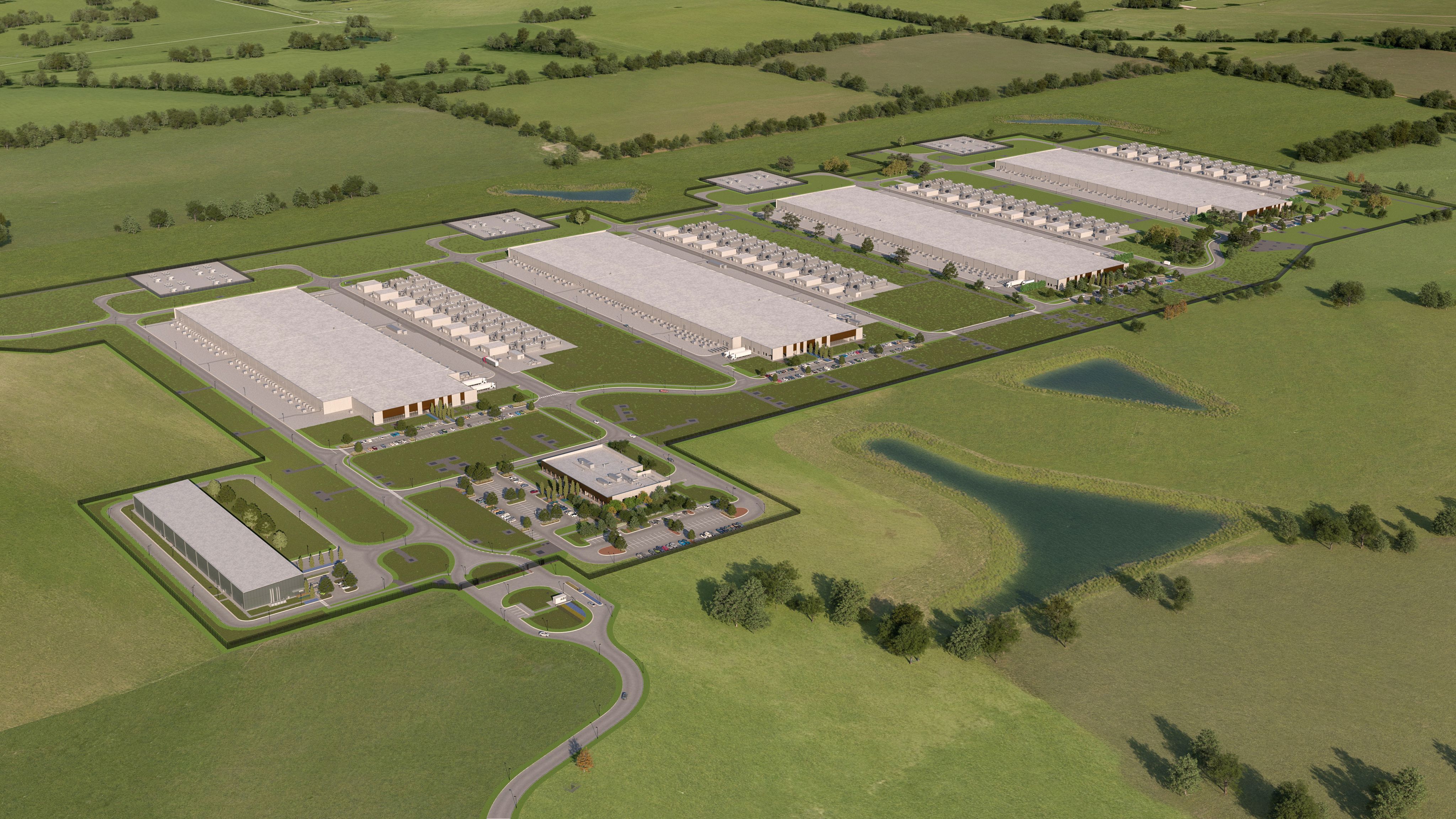 A rendering of the Montgomery Data Center in September 2025