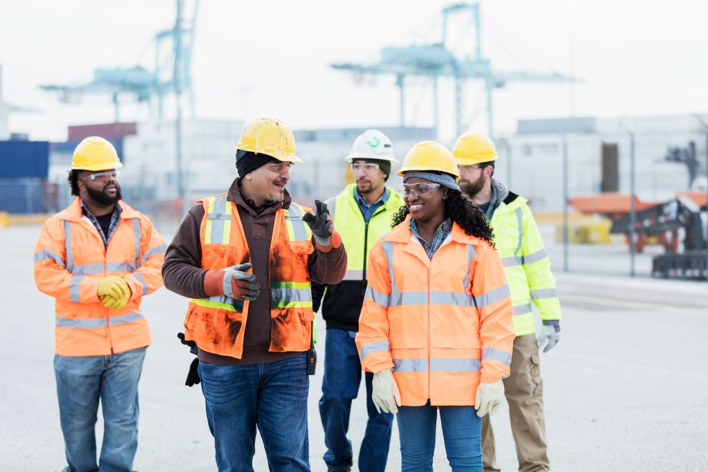 A group of workers at a Meta data center